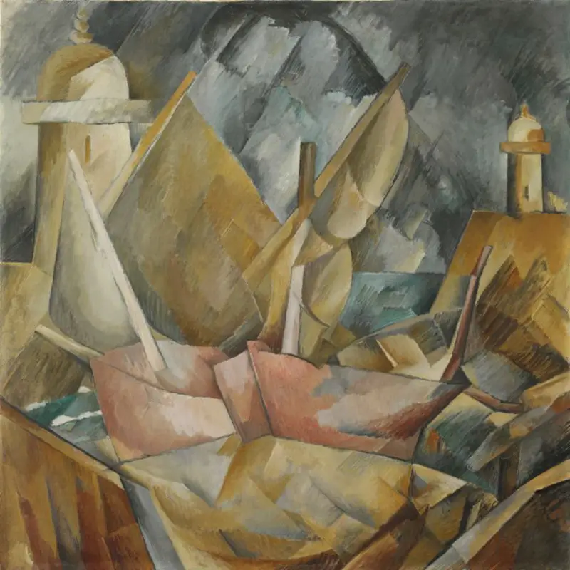 Little Harbor in Normandy, Cubist Painting by Georges Braque